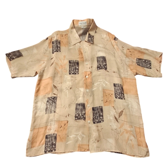 Giorgio Danieli Designer Men XL Short Sleeve Cupro Button-down Shirt Italy - Picture 1 of 13